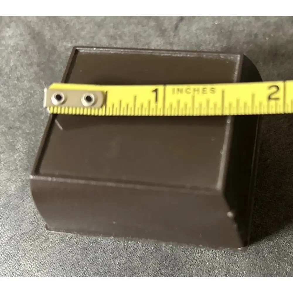 Vtg 60s Single Ring Presentation Gift Box Plastic Celluloid Velvet Brown